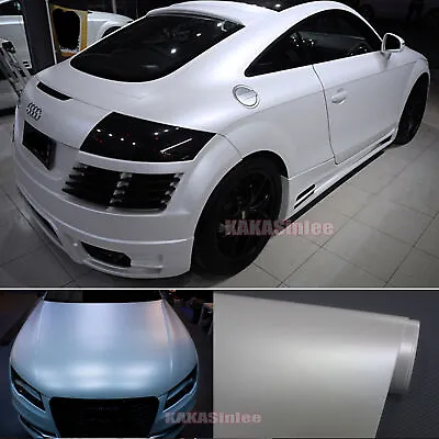 White Air Release - Satin Matte Chrome Whole Car Vinyl Wrap Pearl Sticker HDUS • $3.83