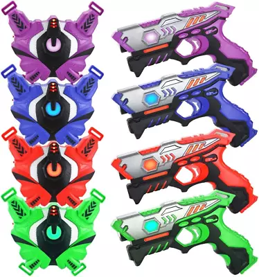 TINOTEEN Laser Tag Guns Set With Vest Infrared Guns Set Of 4 Player • £93.72