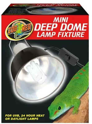 Zoo Med Mini Deep Dome Lamp Fixture Black 5.5 In 100W • $24.95
