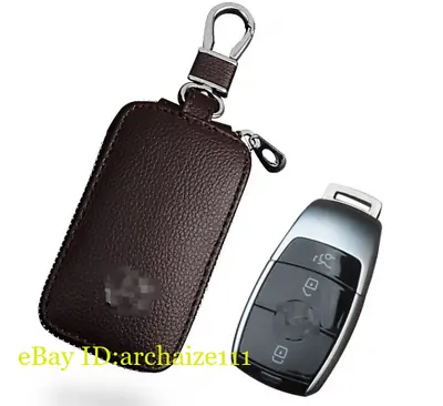 Car Key Holder Case Bag Pu Leather Key Chain Wallet Pouch Cover For All Car • $9.99