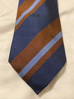 E. Marinella Napoli Blue Brown Striped Men's Neck Tie BY L: 58   Made In Italy • $57.99