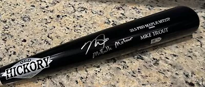 Mike Trout Hand Signed  With “Millville Meteor  Inscript. Game Mdl Bat MLB Holo • $1175