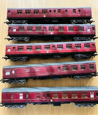 £20 • Buy LIMA - X5 Rake BR Maroon Mk1 CORRIDOR, BUFFET & BRAKE COACHES OO Gauge.