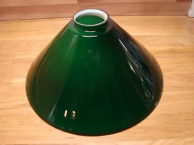 CHRISTOPHER WRAY HAND MADE GLASS COOLIE SHADE - BRITISH RACING GREEN 25cm Diam. • £26