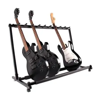  High Quality 9 Triple Folding Multiple Guitar Bass Holder Rack Stand Durable • $37