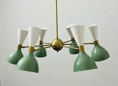 6 Arms Light Mid Century Stilnovo Style Modern Brass Sputnik Chandelier • $278.88