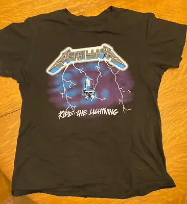 Vintage Metallica Ride The Lightning Black Ss T-shirt Medium • $6.99