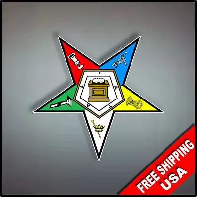 Order Of The Eastern Start Masonic Vinyl Decal Sticker 4  X 3.8  OES • $4.99