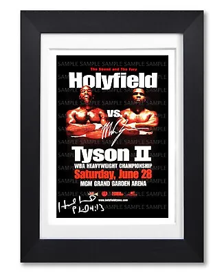 Evander Holyfield Vs Mike Tyson Ii Signed Poster Print Photo Autograph Gift • £7.99