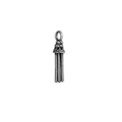 Sterling Silver Oxidized Snake Chain Tassel Charm Pendant Earrings Ring Bracelet • $16.24