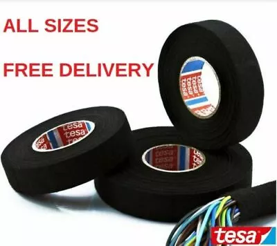 TESA TAPE 51608 ADHESIVE CLOTH FABRIC WIRING LOOM HARNESS  25mm 19mm 9mm • £12.99