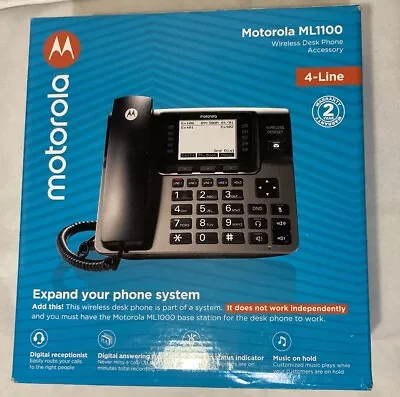 Motorola ML1100 Black 4 Line Digital Wireless Desk Phone • $59.99