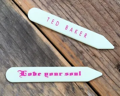 Ted Baker LOVE YOUR SOUL Branded Collar Bone Stiffeners/Stays/Tabs - 6cm NEW • £3.95