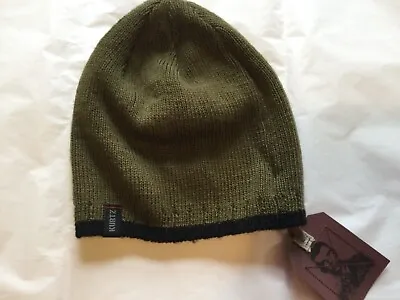 Nwt A Kurtz Olive Green Black Logo Mens Warm Knit Winter Beanie Hat • $13.34