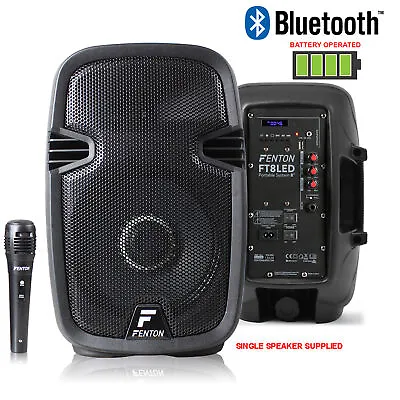 £89 • Buy Portable PA System Active Speaker Battery Powered Bluetooth & Microphone 8 