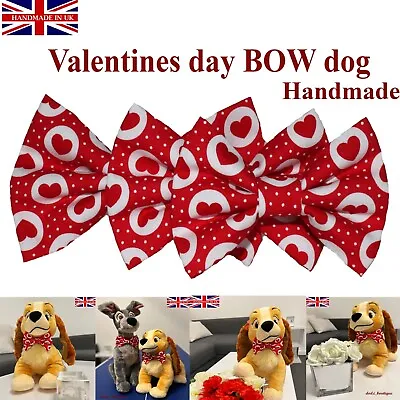 £4.80 • Buy New Dog Bow Tie Valentine's Day Elastic Band Attach COLLAR ACCESSORY Handmade UK