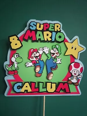 Super Mario Personalised Birthday Cake Topper 3d • £7.99