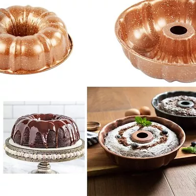 Fluted Ring Bund Cake Tin Round Baking Mould Non Stick Decorating Pan Tray • £8.95