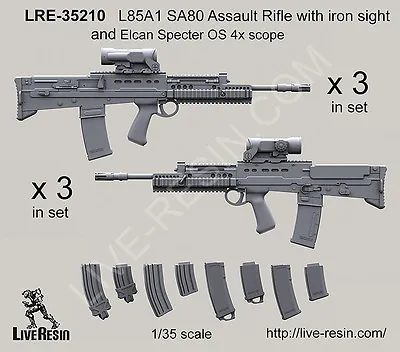 Live Resin 1/35 LRE-35210 L85A1 SA80 Assault Rifle With Iron Sight (3) • $19.99