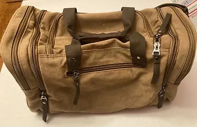 Toupons Canvas Travel Duffel Bag Men's Weekender Overnight Bag Coffee • $50