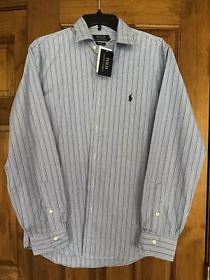 Polo Ralph Lauren Long Sleeve Blue Striped  Size Medium  NWT • $38