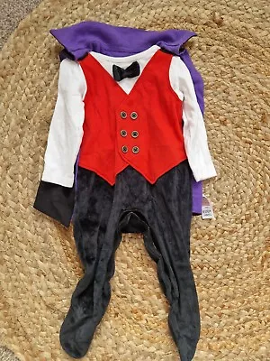 Baby Halloween Dracula Outfit Playsuit Babygrow 3-6 Months • £2