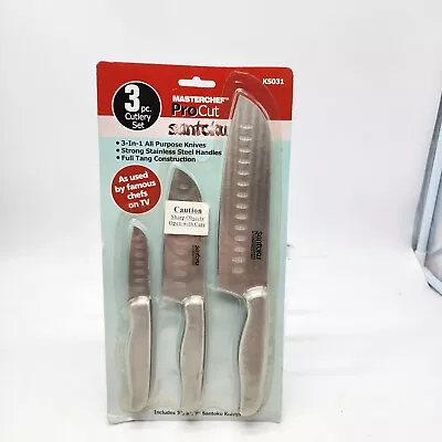 Master Chef Pro Cut Santoku 3 Pc Knife Set 3  5  7  New Free Shipping  • $28.95