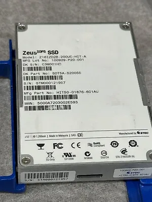 STEC Zeus IOPS Z16IZD2B-200UC SSD 2.5  200GB SAS STM000121957 Drive • $69
