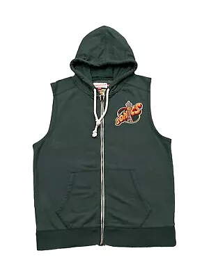 Mitchell & Ness Seattle Sonics Sewn Patch Hooded Vest Men’s Medium 2013 • $33