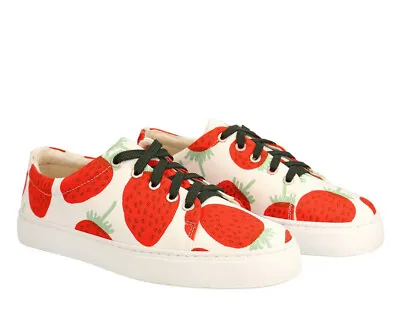 MARIMEKKO Women’s Drutha Mansikka Strawberry Print Canvas Sneakers 38 / 8 US NEW • $109