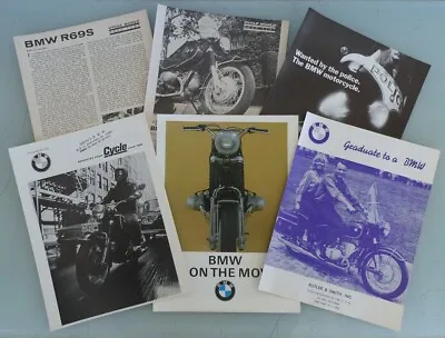 6 1960's BMW MOTORCYCLE ORIGINAL BROCHURE/s BOOK CATALOG R50/2 R60/2 R69S  R69US • $44.95