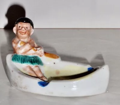 Vintage Mid-Century Hawaiian Man In Boat W/Grass Skirt Souvenir Ashtray Japan • $18.90