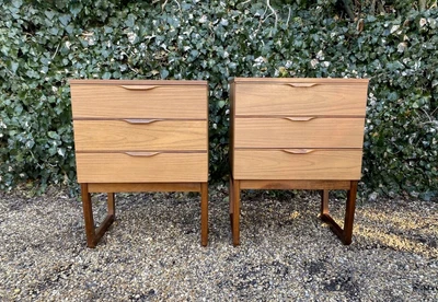 £365 • Buy Vintage Mid Century Europa Bedside Drawers