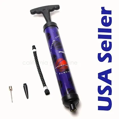 Sports Ball Manual Hand Air Pump Inflate Basketball Football Volleyball Needle • $9.49