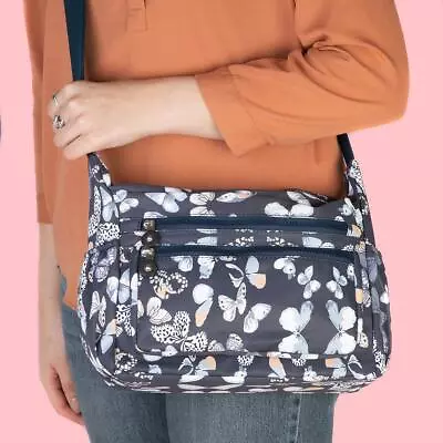 £14.99 • Buy Womens Bags Accessories Navy Butterfly Print Zip Cross Body Bag By Lilley