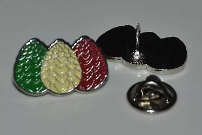 Game Of Thrones Dragon Egg Pin Badge. 3 Coloured Eggs. Metal Enamel. Limited • £2