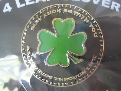 $5.59 • Buy Biker's Lucky 4 Leaf Clover Motorcycle Pin - Made By Gunz - New