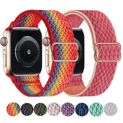 Strap For Apple Watch Adjustable Elastic Nylon Loop Bracelet Iwatch Series 5 6SE • $14.32