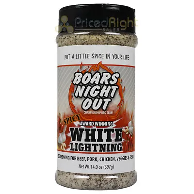 Boars Night Out Spicy White Lightning 14 Oz Bottle Award Winning Seasoning • $19.95