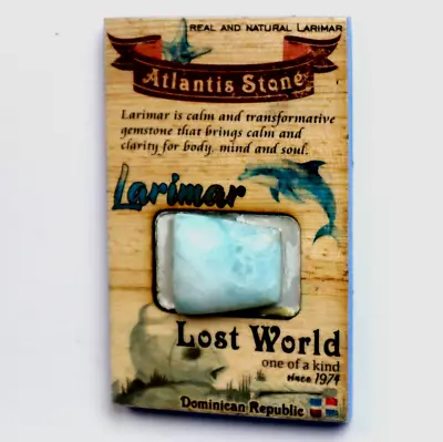 Handcrafted One Of A Kind Genuine Larimar Slice On Ficus Wood Base 3x2inch • $24.90