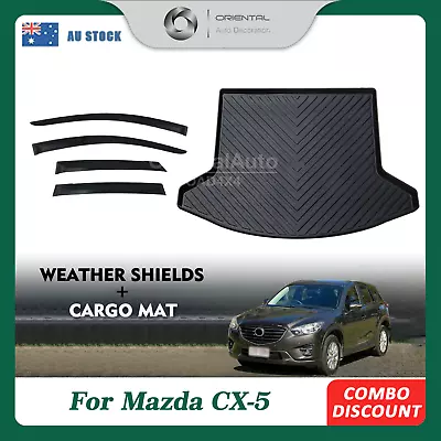 Premium Weathershields & 3D TPE Cargo Mat For Mazda CX-5 CX5 2012-2017 • $119.60