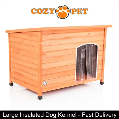 Dog Kennel By Cozy Pet L Size Insulated Wooden Puppy Kennels House DK01L • £156.99