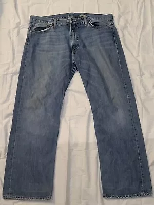 Polo Ralph Lauren Mens Jeans Blue Medium Wash Denim 15941 Straight Zip 36 X 30 • $20