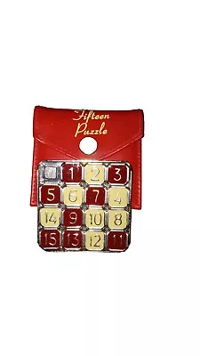 Vintage Fifteen Puzzle In Travel Pocket Case Metal And Enamel BINARY ARTS CORP • $7.99