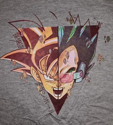 BRAND NEW QWERTEE EPIC FIGHT VEGETA VS GOKU GREY T-SHIRT Size XL DRAGONBALL • £15