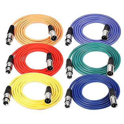 Neewer 6-Pack 1M Audio Cable Cords XLR Male To XLR Female Microphone Cables • $23.54