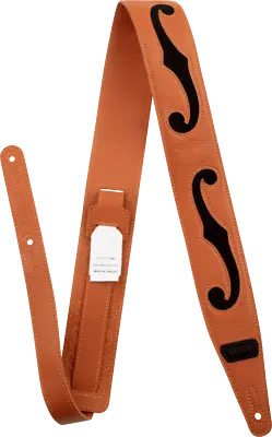 Gretsch F-Holes Leather Guitar Strap Orange And Black 3  Wide • $55.49