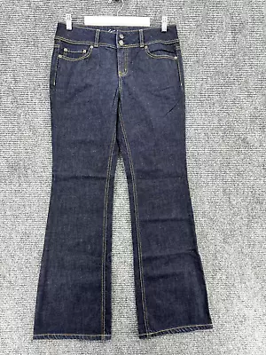 Victorias Secret Jeans Womens 10 Blue VS Hipster Flare Leg Dark Wash Denim Y2K • $25.19