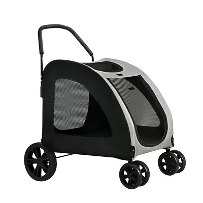 I.Pet Pet Dog Stroller Pram Large Carrier Cat Travel Foldable Strollers 4 Wheels • $168.46