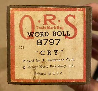 QRS Player Piano Roll #8797 -  Cry  - For Dancing • $9.95